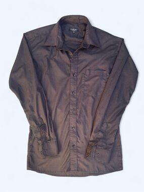 Lavin France Men's Black Button-Down Shirt Classic office.